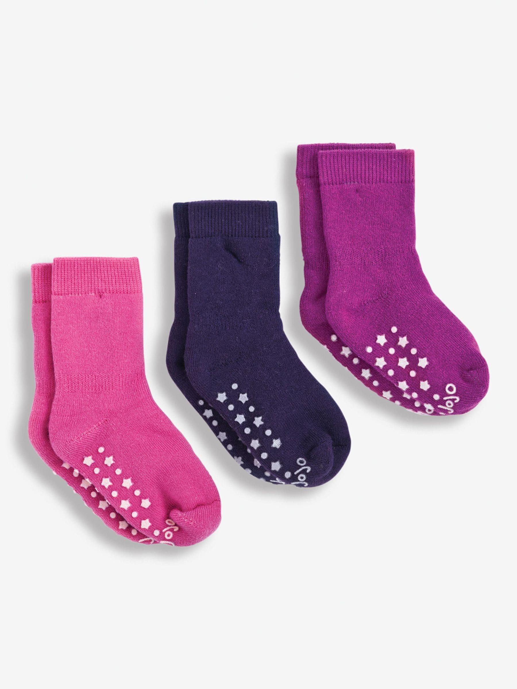 Fuchsia Pink 3-Pack Extra Thick Socks 0-6 Mths
