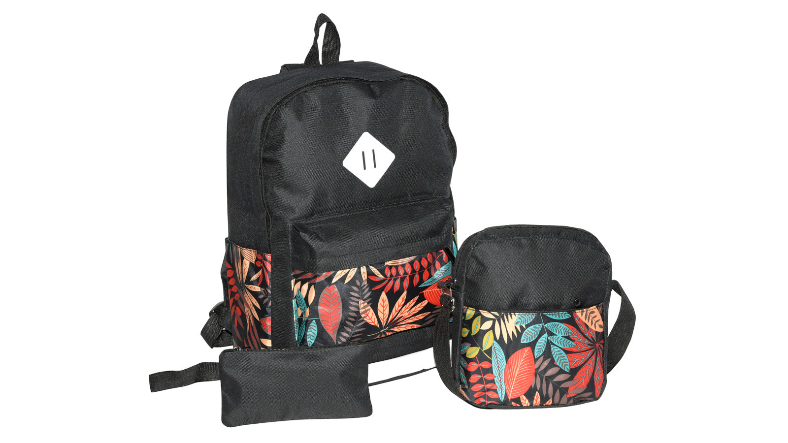 CBM Inc. NICCI Backpack Floral 3 Piece Set Black