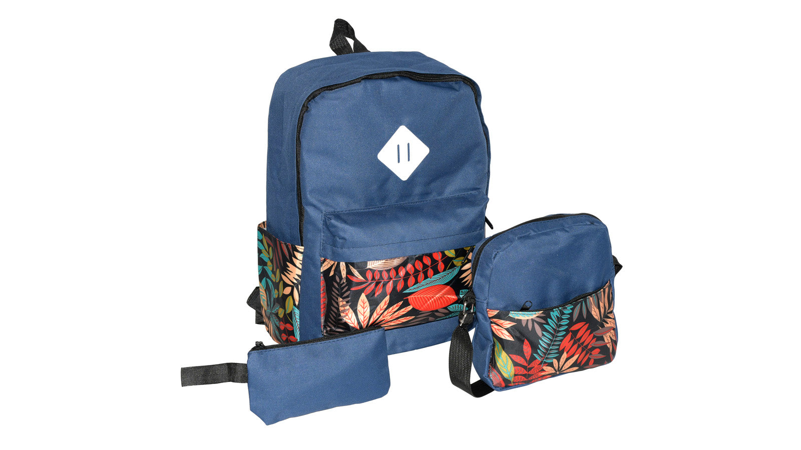 CBM Inc. NICCI Backpack Floral 3 Piece Set Navy