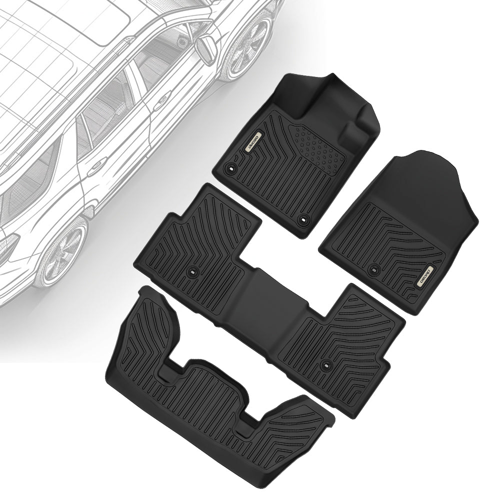 OEDRO®  Floor Mats Liner for Honda Pilot 2023 2024 2025, Includes 1st, 2nd and 3rd Row Floor Liners