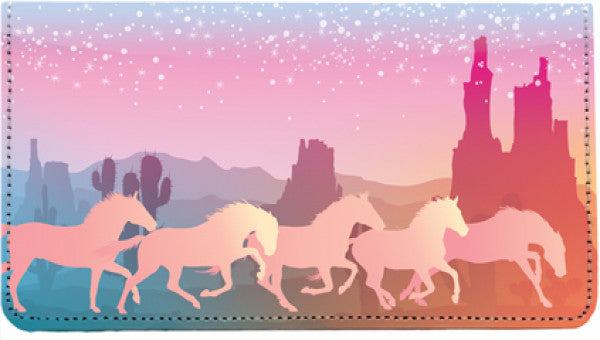 Twilight Stallions Leather Checkbook Cover