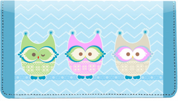 Give a Hoot Leather Checkbook Cover