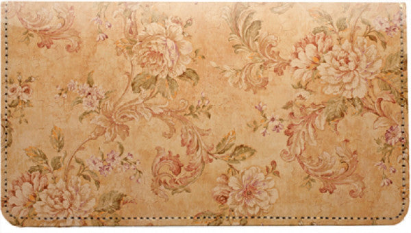 Vintage Baroque Leather Checkbook Cover