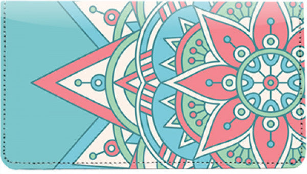 Mandala Leather Checkbook Cover
