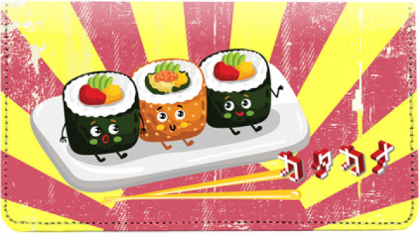 Sushi Time! Leather Checkbook Cover
