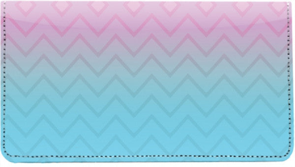 Sunset Chevron Leather Checkbook Cover