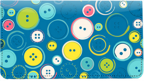 Cute as a Button Leather Checkbook Cover