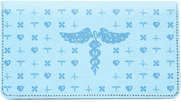 Nurse Pattern Leather Checkbook Cover