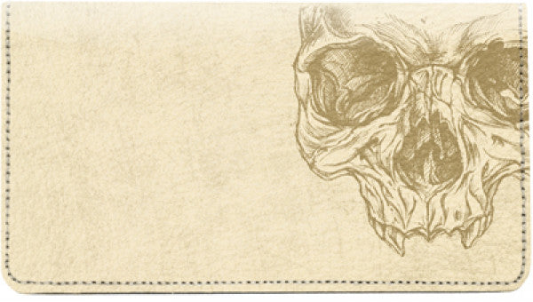 Grunge Skull Leather Checkbook Cover