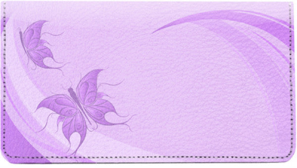 Butterflies Leather Checkbook Cover