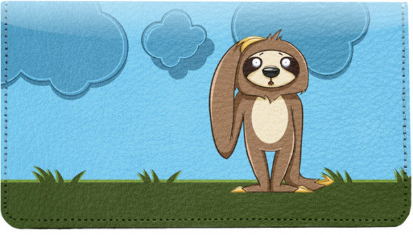 Stewie the Sloth Leather Checkbook Cover