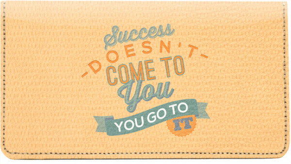 Motivational Phrases Leather Checkbook Cover