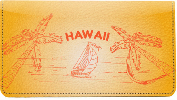 Sail to Paradise Leather Checkbook Cover