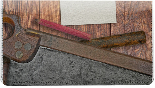 Wood Working Leather Checkbook Cover