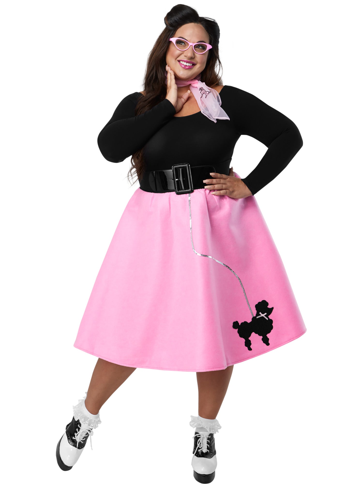 Adult Plus Pink Poodle Skirt Costume