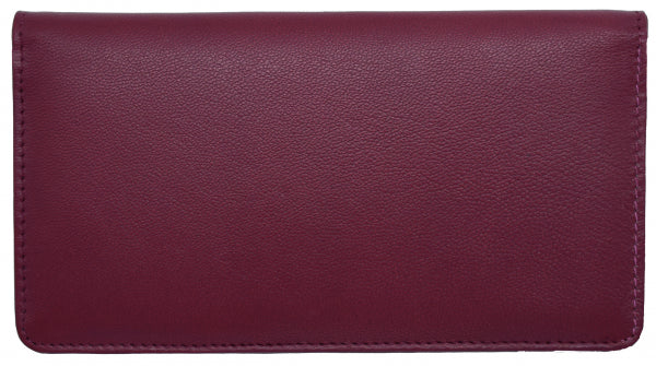 Burgundy Premium Leather Checkbook Cover