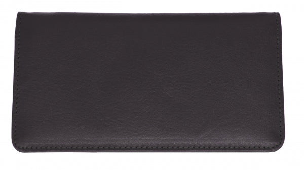 Dark Brown Premium Leather Checkbook Cover