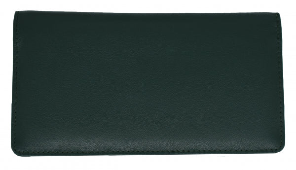 Dark Green Premium Leather Checkbook Cover