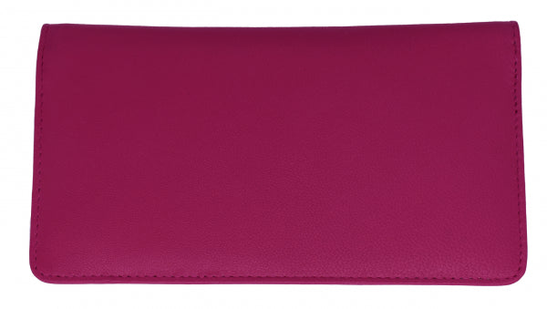 Pink Premium Leather Checkbook Cover
