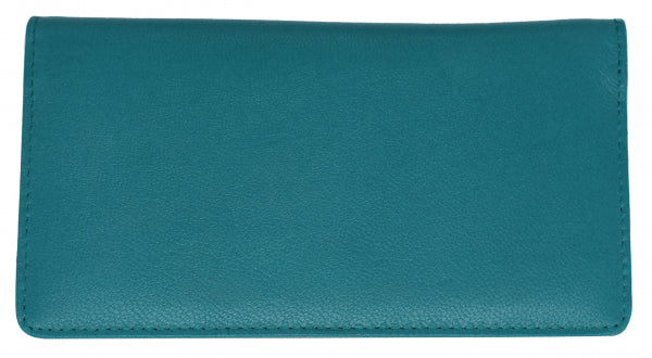 Teal Premium Leather Checkbook Cover