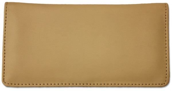 Cream Smooth Leather Checkbook Cover