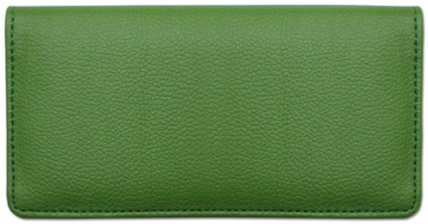 Green Textured Leather Checkbook Cover