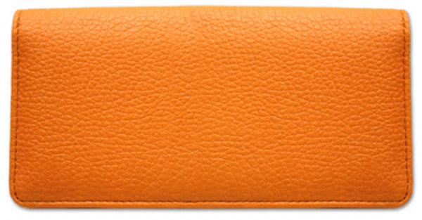 Orange Leather Checkbook Cover
