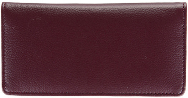 Burgundy Leather Side Tear Checkbook Cover