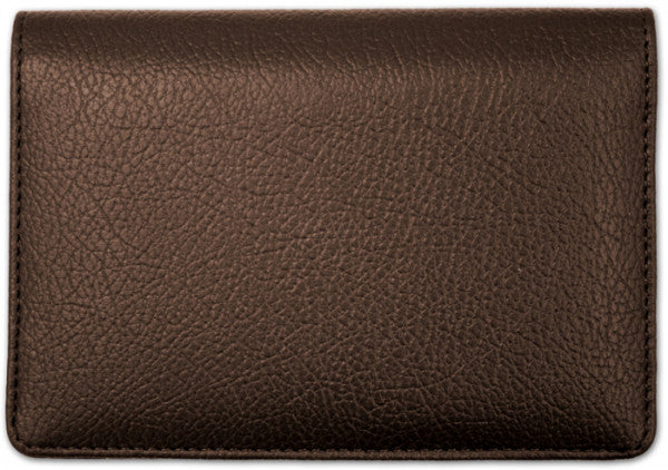 Dark Brown Leather Top Stub Checkbook Cover