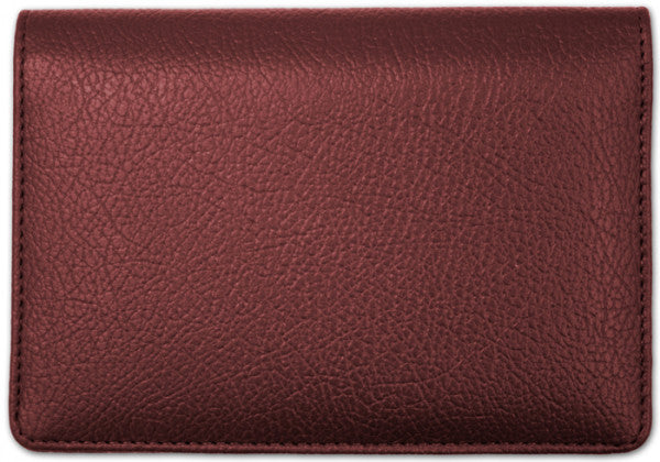 Burgundy Leather Top Stub Checkbook Cover