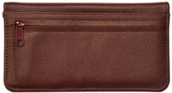Burgundy Leather Zippered Checkbook Cover