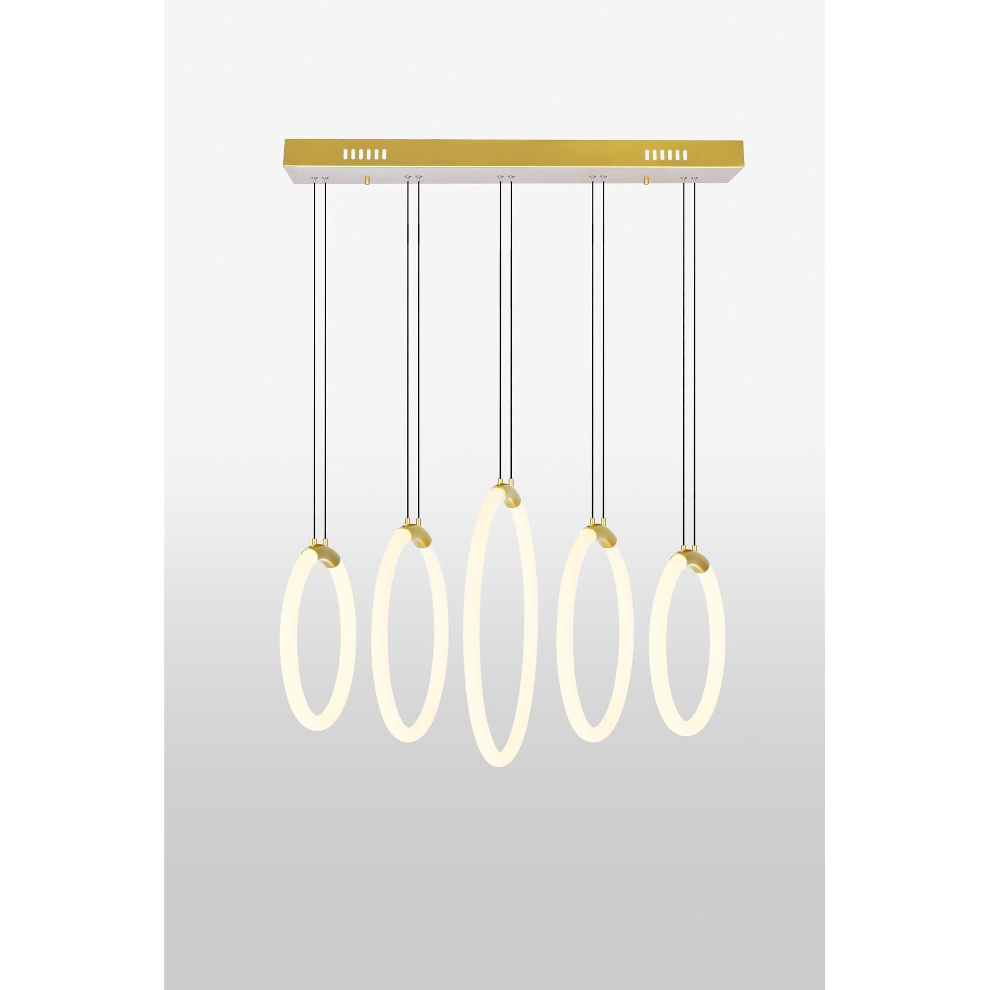 CWI Lighting Hoops 23 Inch LED Linear Suspension Light Hoops - 1273P23-5-602-RC - Modern Contemporary