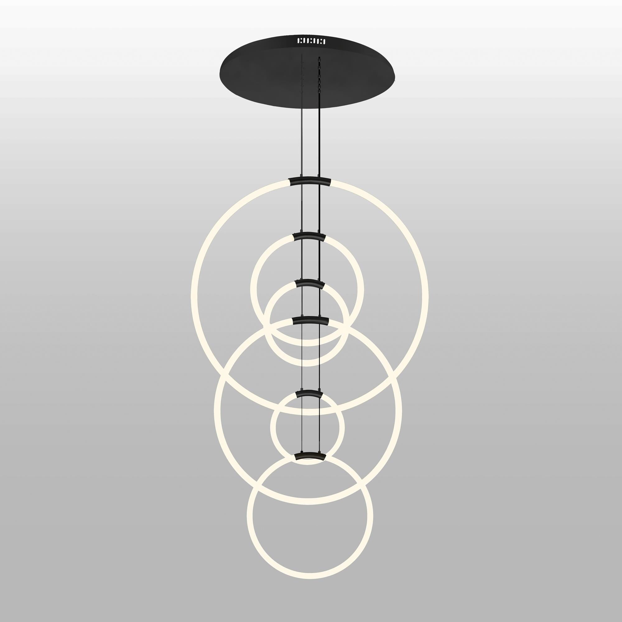 CWI Lighting Hoops Multi Light Pendant Hoops - 1273P35-6-101-R - Modern Contemporary