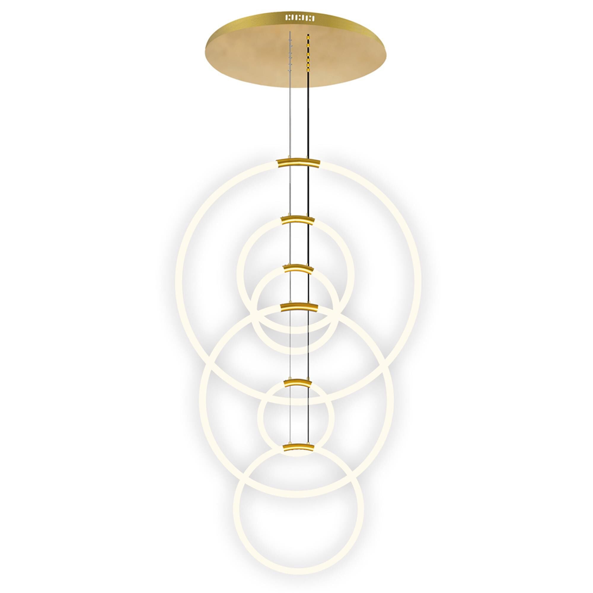 CWI Lighting Hoops Multi Light Pendant Hoops - 1273P35-6-602-R - Modern Contemporary