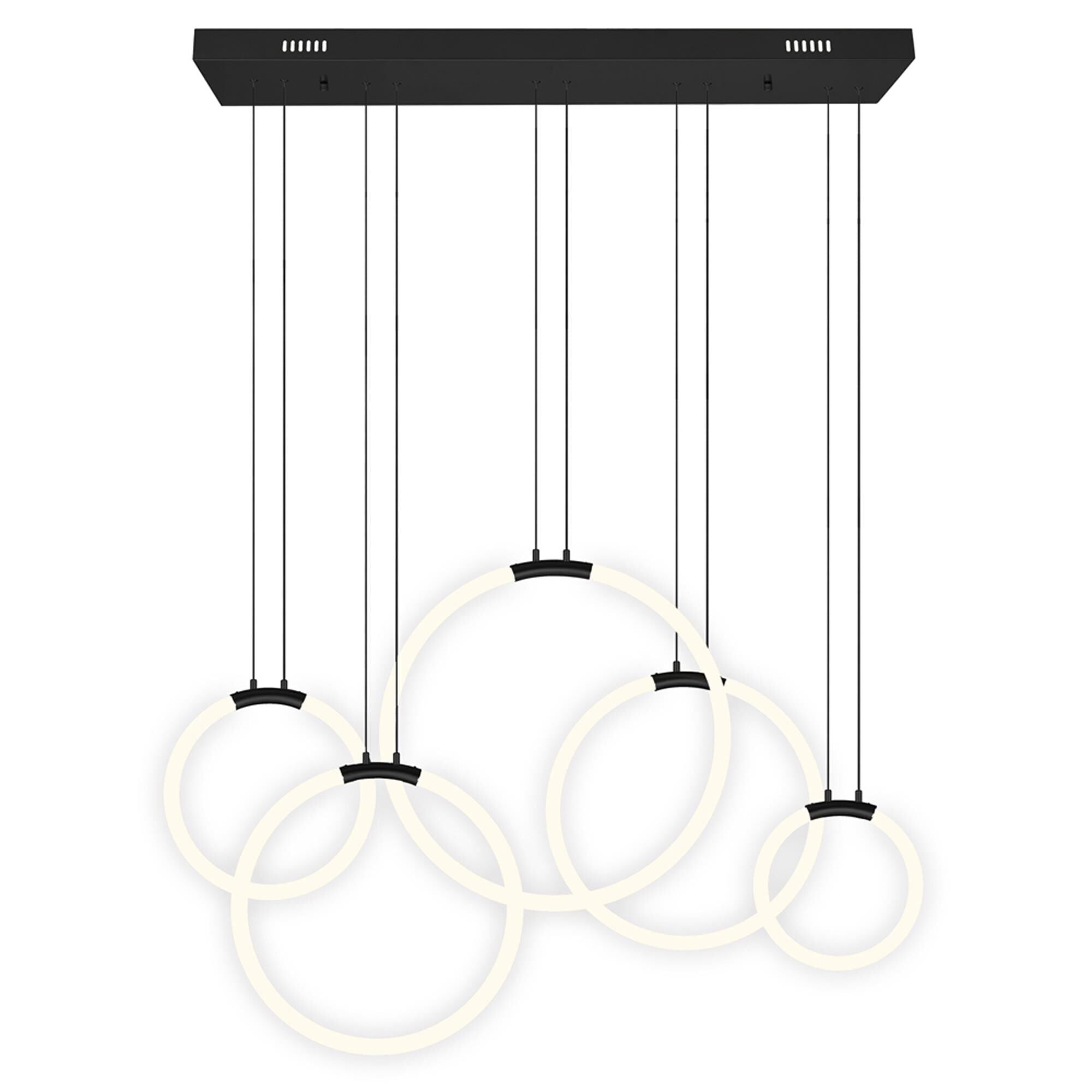 CWI Lighting Hoops 44 Inch LED Linear Suspension Light Hoops - 1273P44-5-101-RC - Modern Contemporary