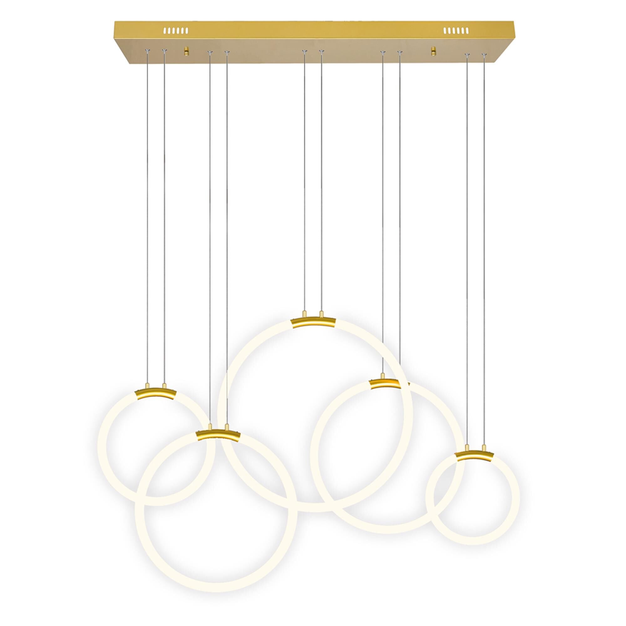 CWI Lighting Hoops 44 Inch LED Linear Suspension Light Hoops - 1273P44-5-602-RC - Modern Contemporary