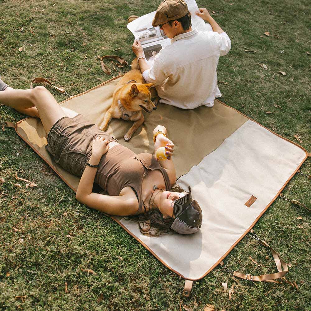 Classic Retro - Waterproof Camping & Car Dual-Use Back Seat Cover, Khaki