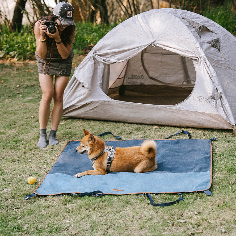Classic Retro - Waterproof Camping & Car Dual-Use Back Seat Cover, Denim Blue