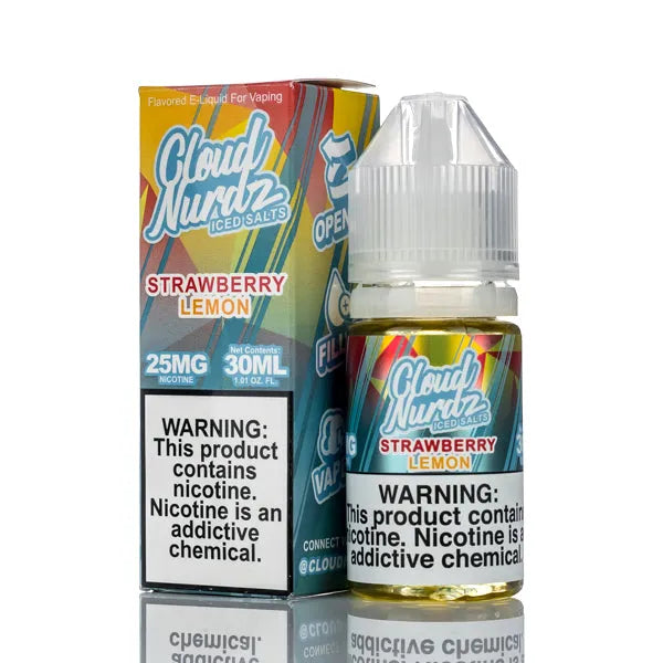 Cloud Nurdz Salts E-Liquid - Strawberry Lemon Iced - 30ml