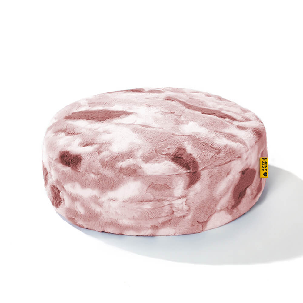 Cloudy Fluffy Calming Donuts Round Dog Beds, Pink - S