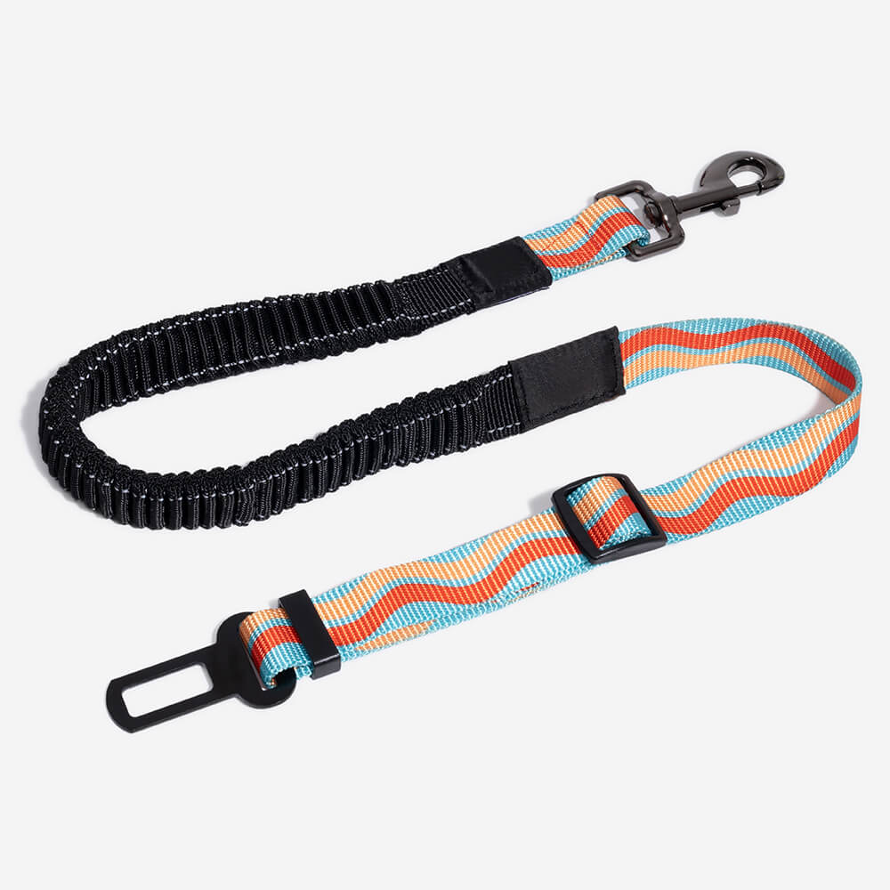 Colorful Buffer Adjustable Cool Dog Accessories Car Seat Belt, Wavy