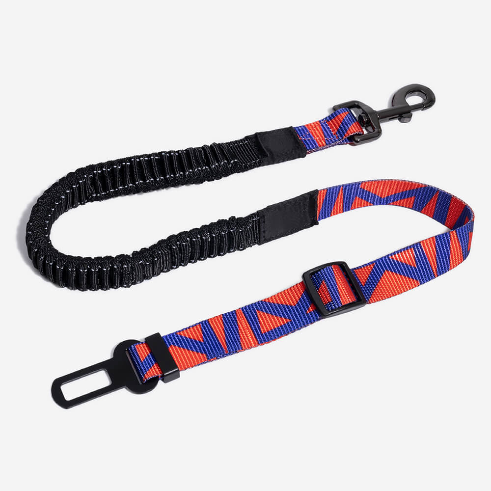 Colorful Buffer Adjustable Cool Dog Accessories Car Seat Belt, Red&Blue