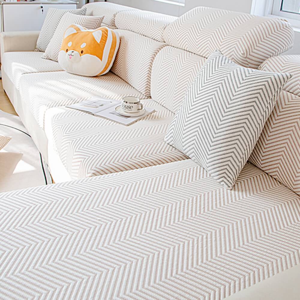 Cooling Ice Silk Stretch Full Wrap Sofa Protection Magic Couch Cover, Khaki - Seat Cover(S)