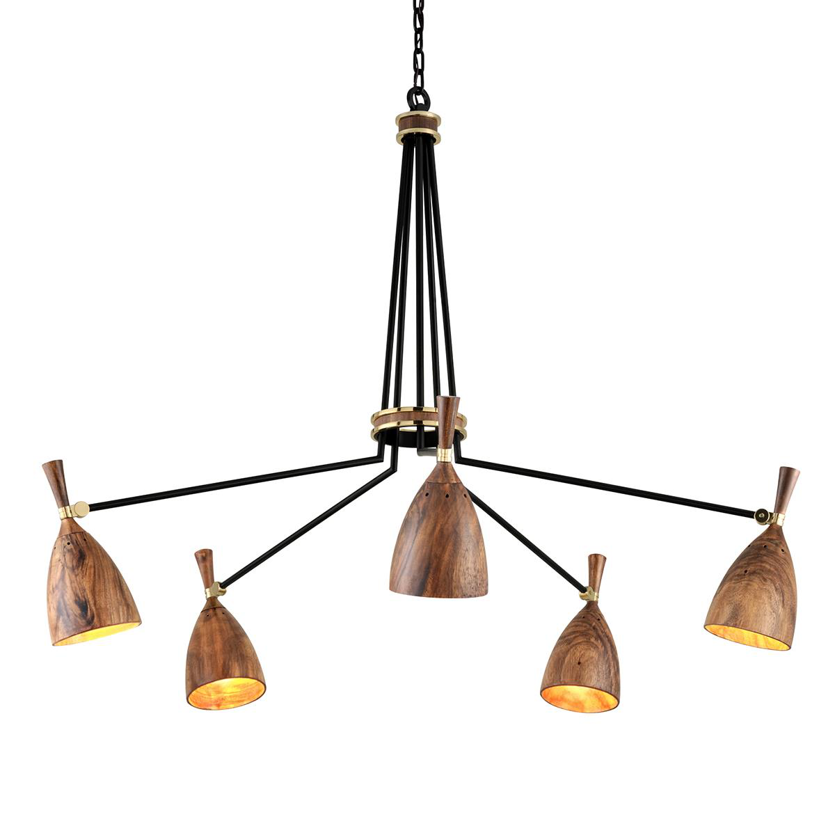 Corbett Lighting Martyn Lawrence Bullard Utopia 51.25 Inch Chandelier Utopia - 280-05-SBK - Alabaster