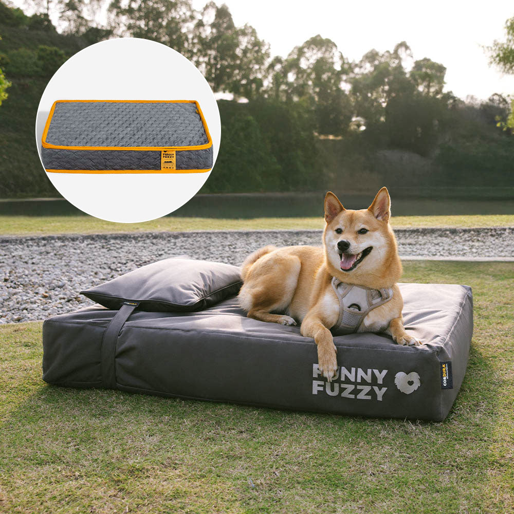 CorduraTech Waterproof Anti-Scratch Dog Bed Cover Or Pillow Set - EverShield, Grey-Bed+Bed Cover+Pillow - XL