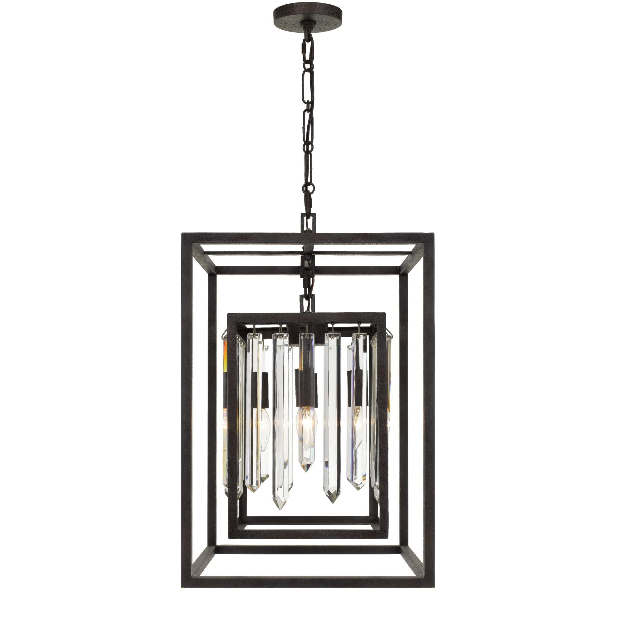 Crystorama Hollis 15 Inch Cage Pendant Hollis - 8404-FB - Transitional