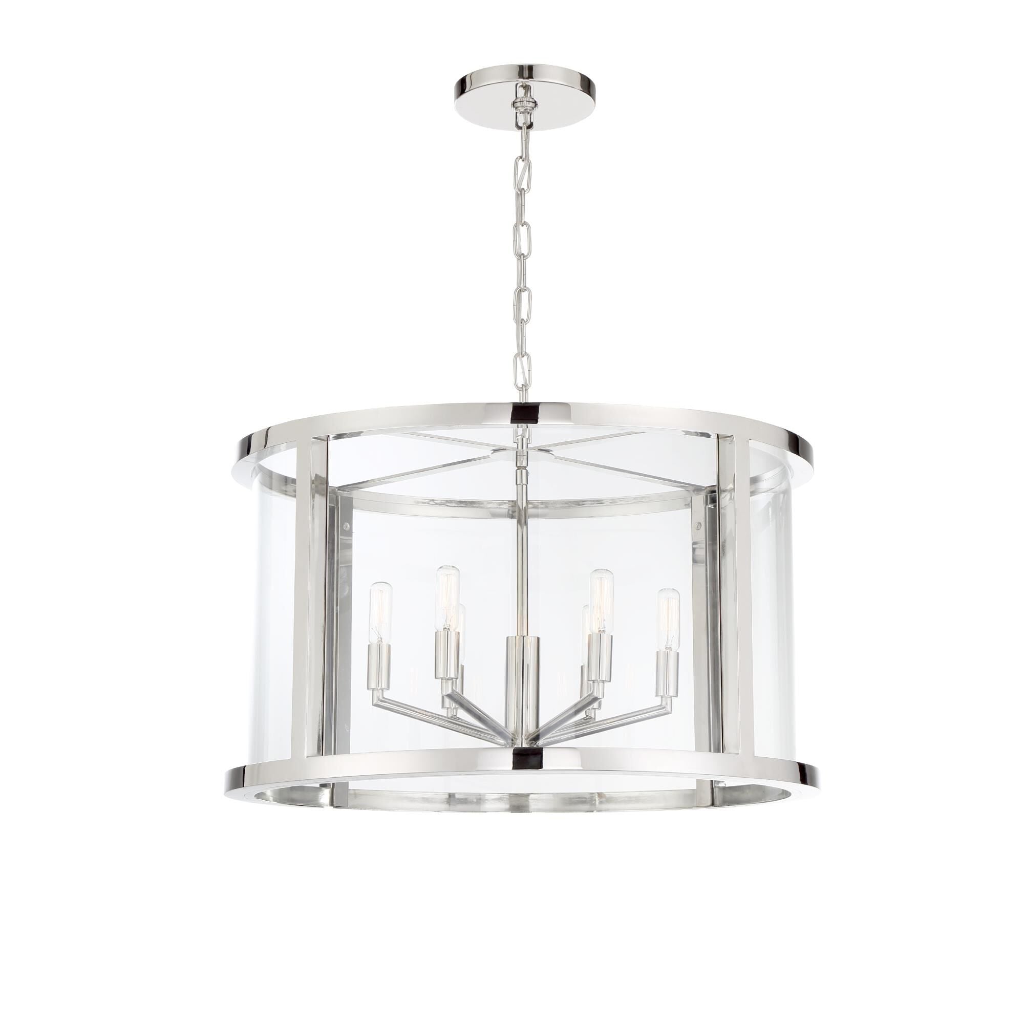 Crystorama Libby Langdon Devon 24 Inch Cage Pendant Devon - DEV-B8066-PN - Transitional