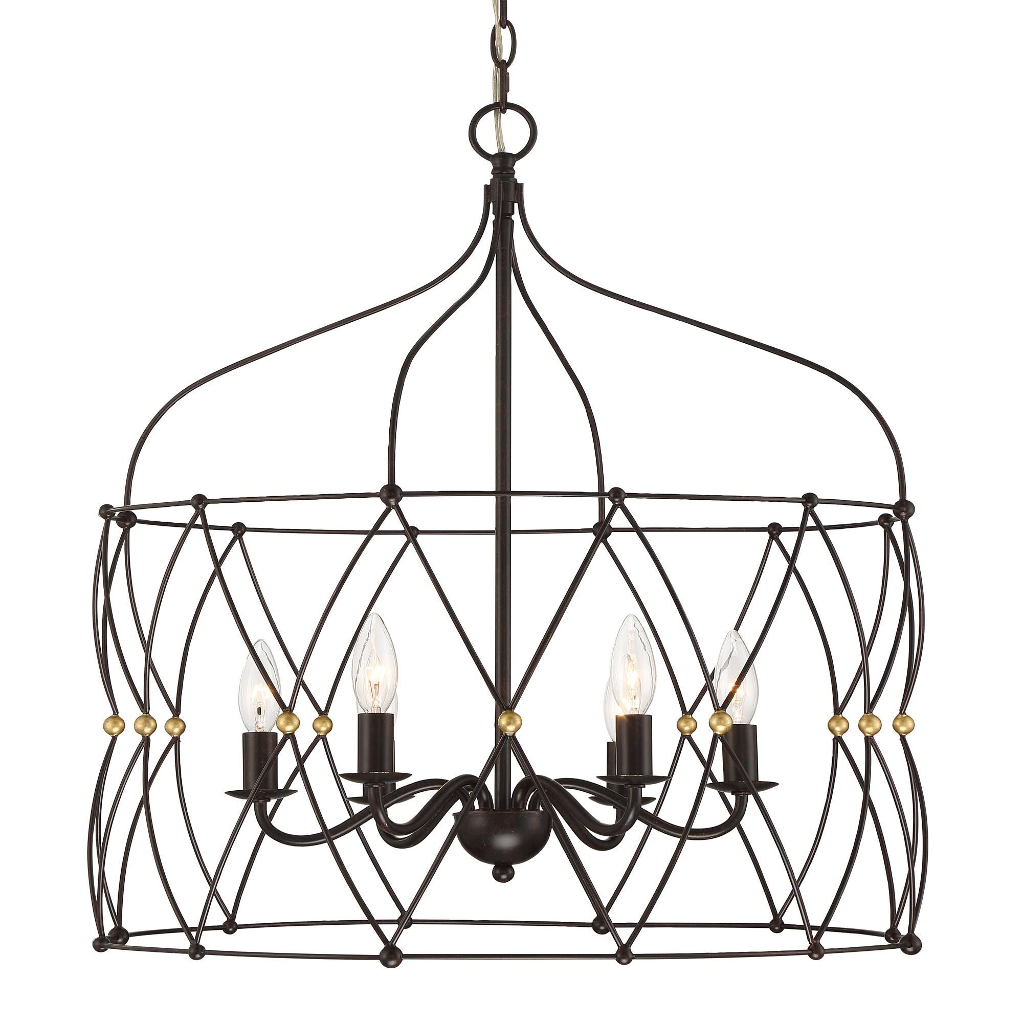 Crystorama Zucca 24 Inch Cage Pendant Zucca - ZUC-A9035-EB-GA - Transitional