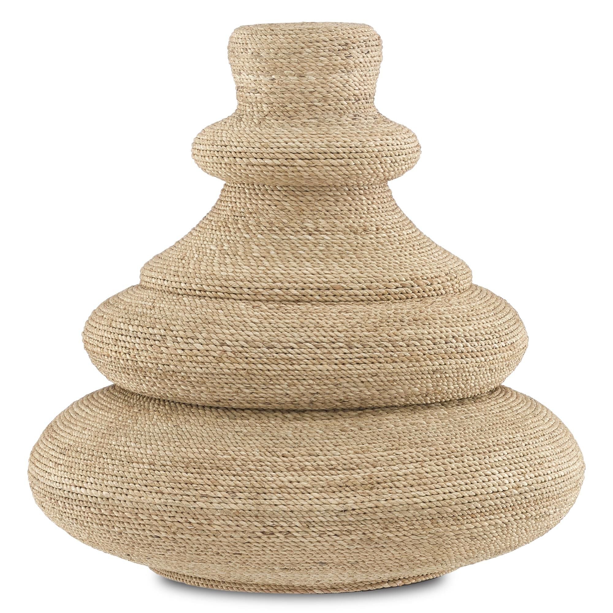 Currey and Company Jaru Rope Vessel Vase-Urn Jaru - 1200-0183 - Farmhouse