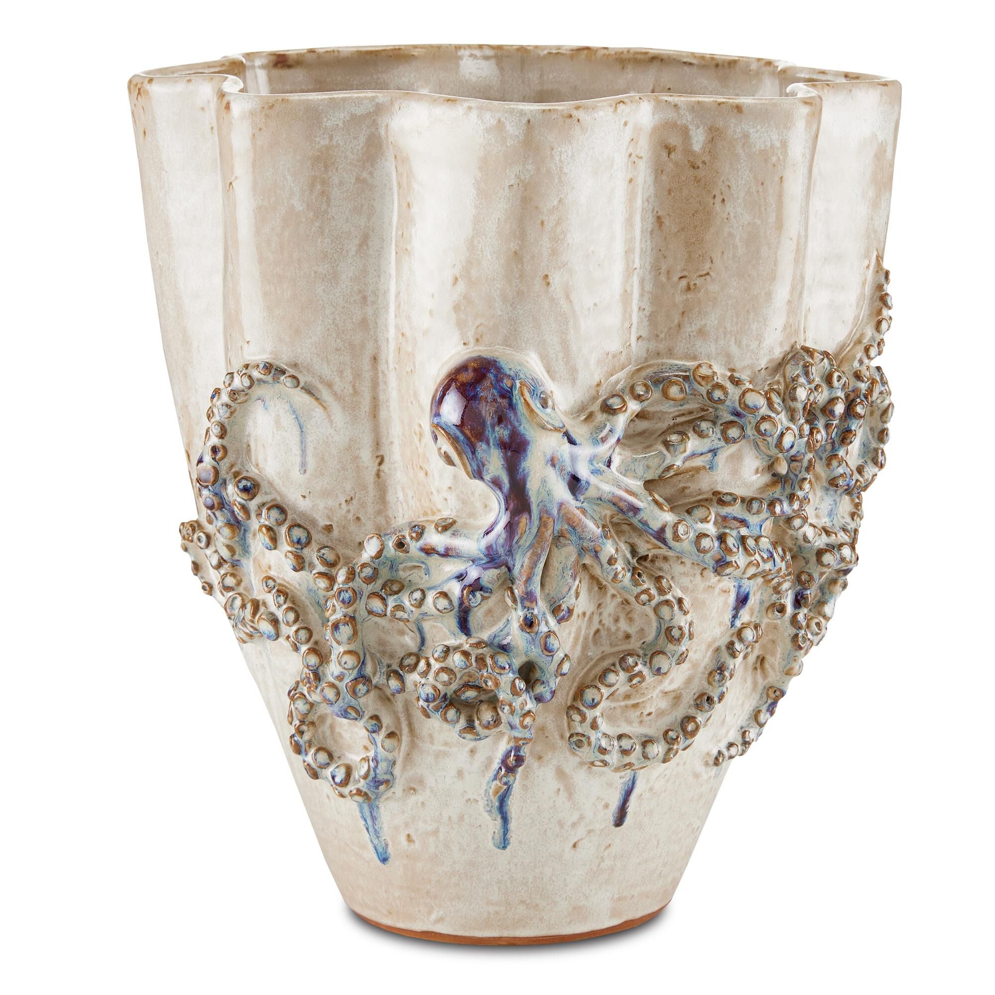 Currey and Company Octopus Medium Vase Vase-Urn Octopus - 1200-0541 - Modern Contemporary